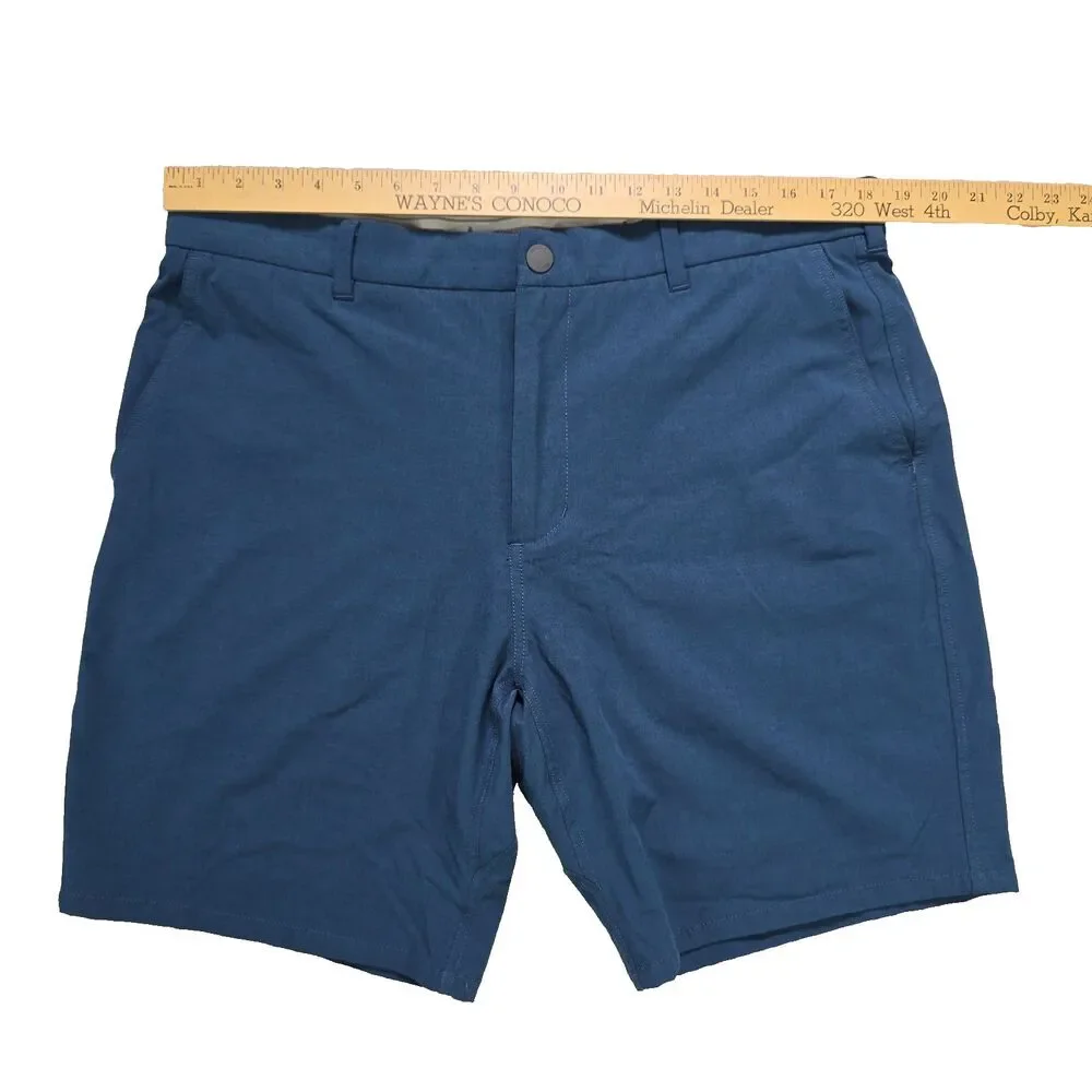 Johnnie-O Calcutta Shorts Mens 38 Lake Blue Prep-Performance Stretch JMSH1950